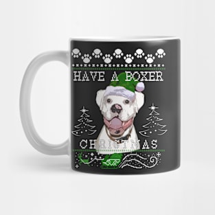 White Boxer Dog Christmas Sweater Mug